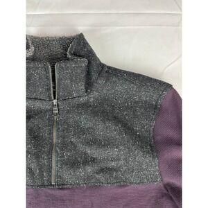 Banana Republic Half-Zip Mock Neck Pullover Sweater Gray Purple - L